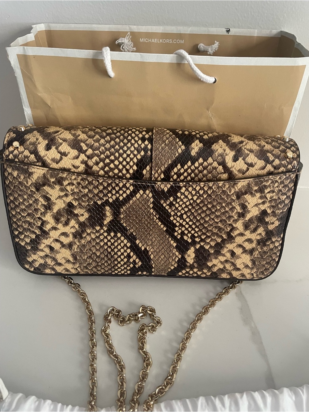 Michael Kors Snake-Print Crossbody and Wallet. New without tags. Dust bag - Picture 7 of 7